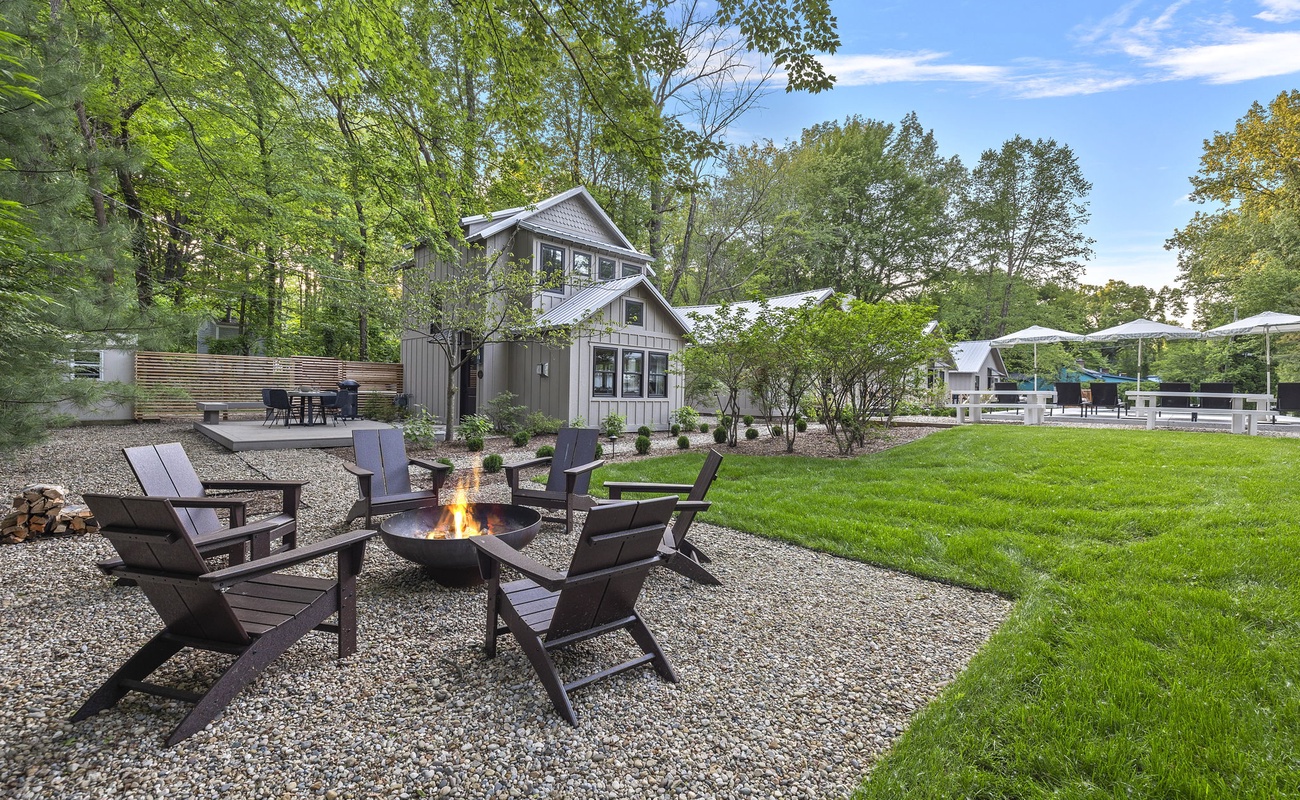 elaxing evenings by the fire pit under the stars.