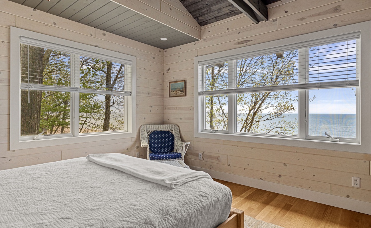 Bedroom 1 is on the upper level & has a queen-size bed.