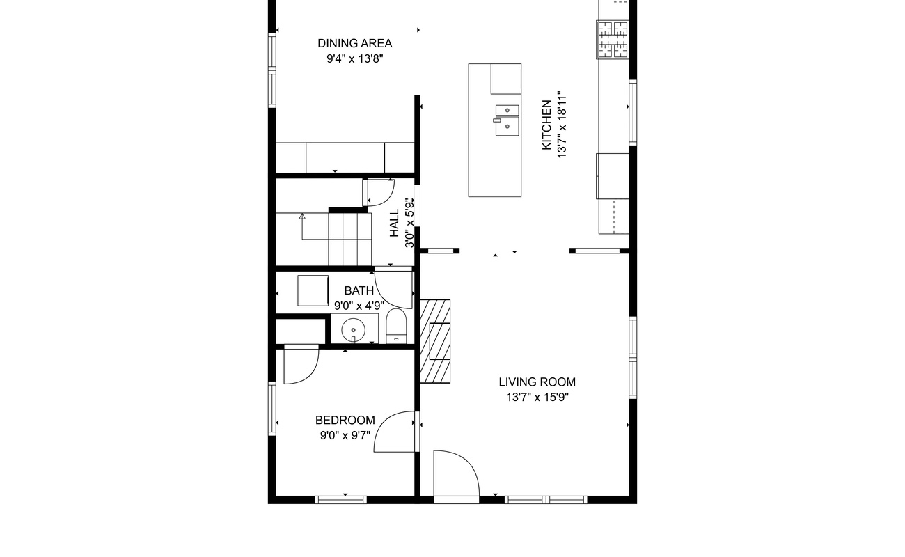 Three Fields Farm House 1st Floor Plan.