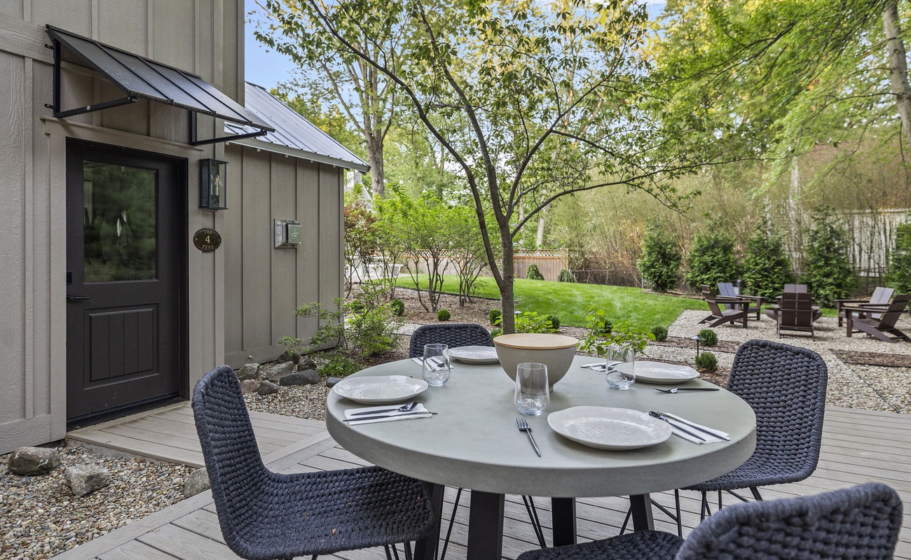 Enjoying some fresh air and sunshine on the patio.