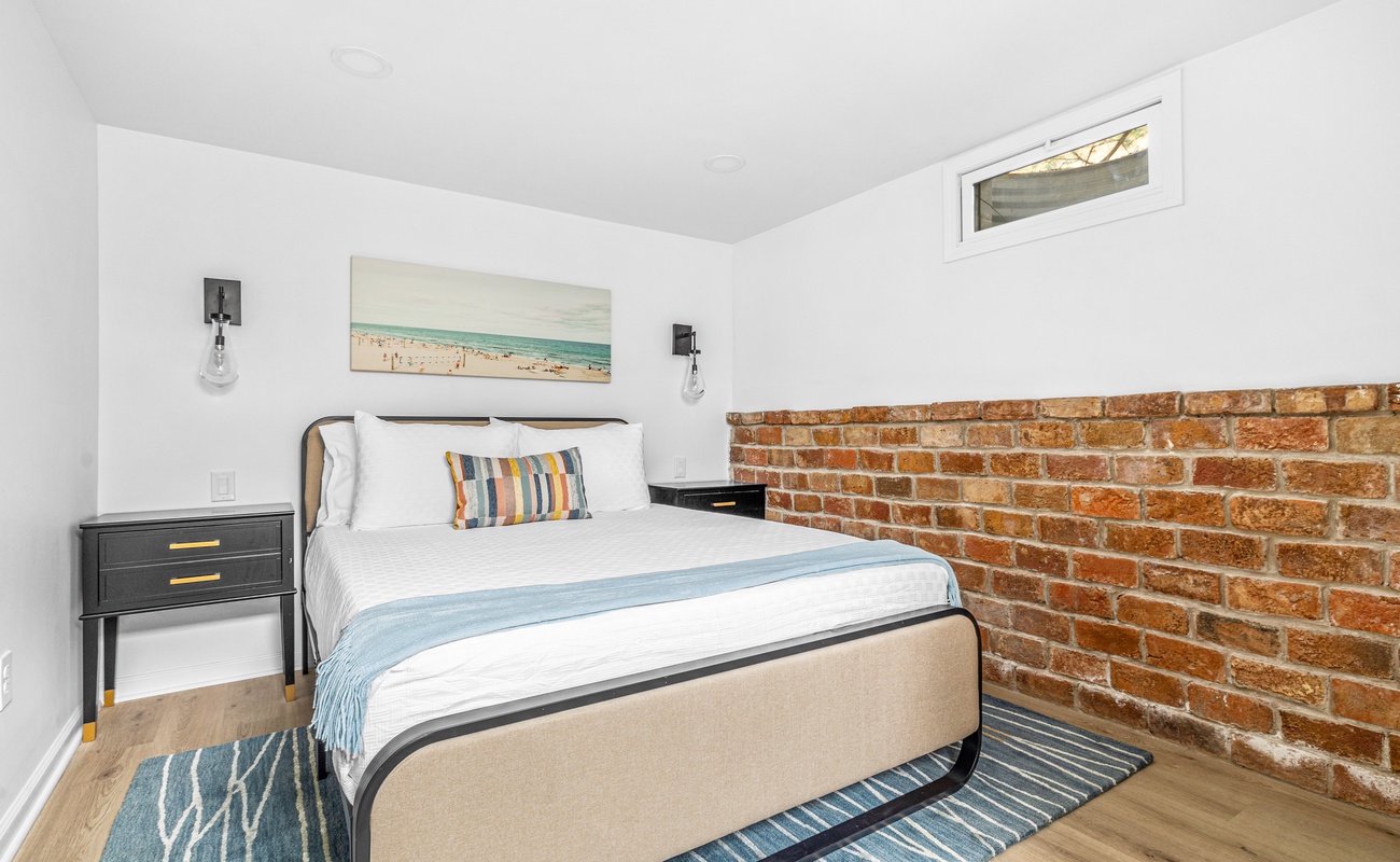 Bedroom 4 is on the lower level & has a queen-size bed.