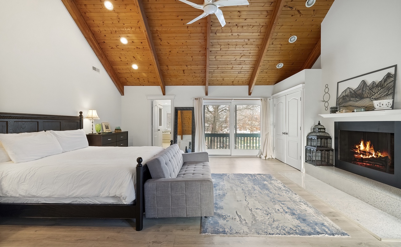 The signature suite is on the upper level and has a king-size bed.