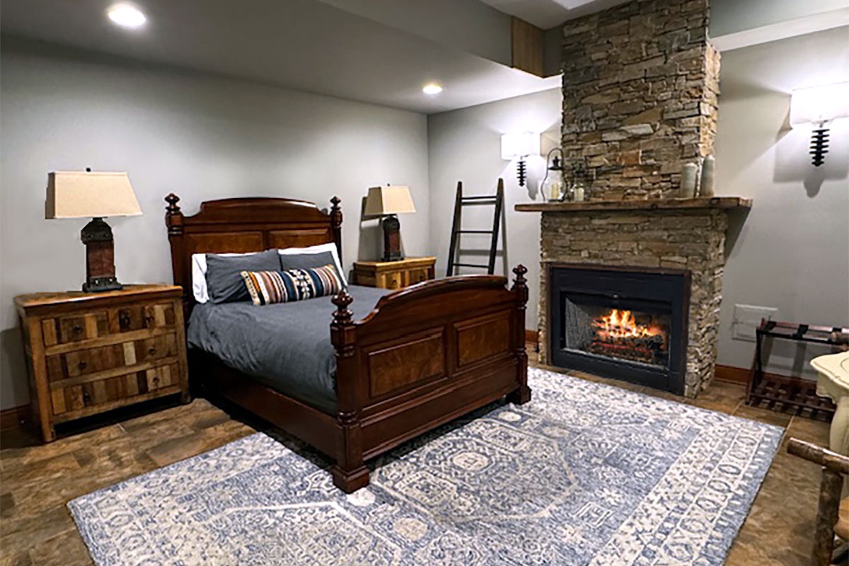 Bedroom 6 is on the lower level & has a queen-size bed.