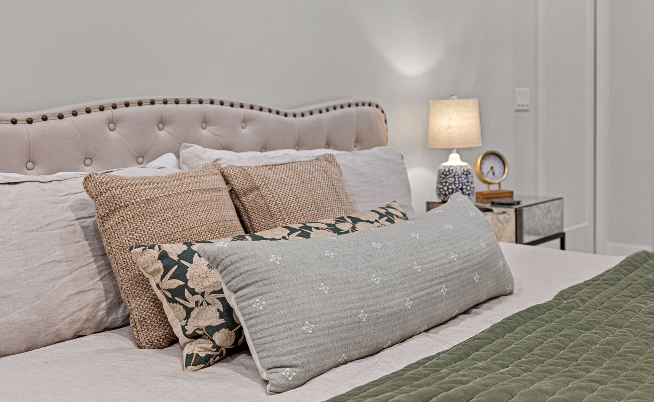 Bedroom 2 is on the upper floor & has full-size bed + trundle.