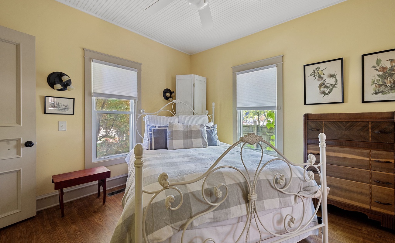 Bedroom 1 is on the main level & has a queen-size bed.