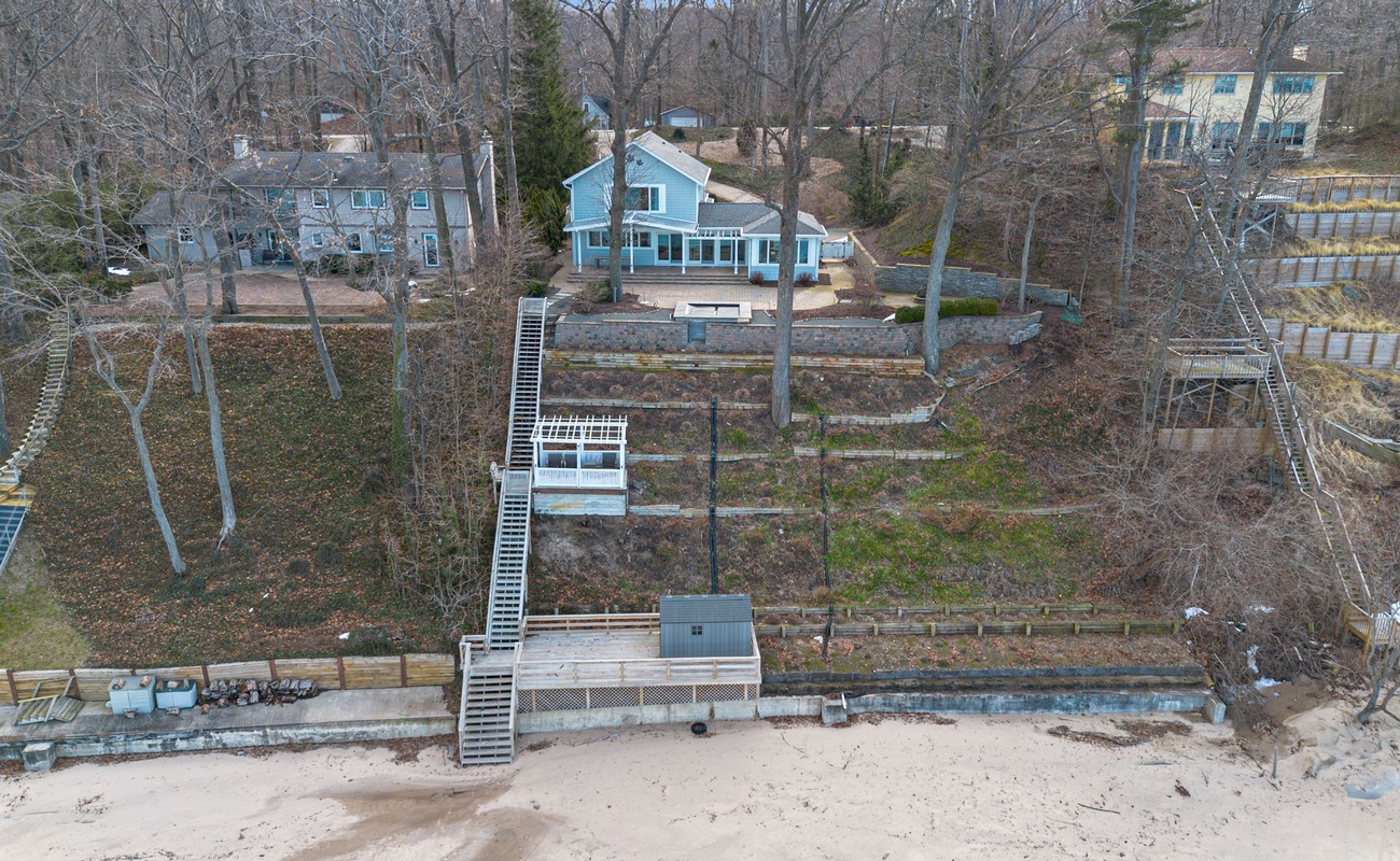 You can walk down steps to enjoy 2 relaxing decks between the house and beach.