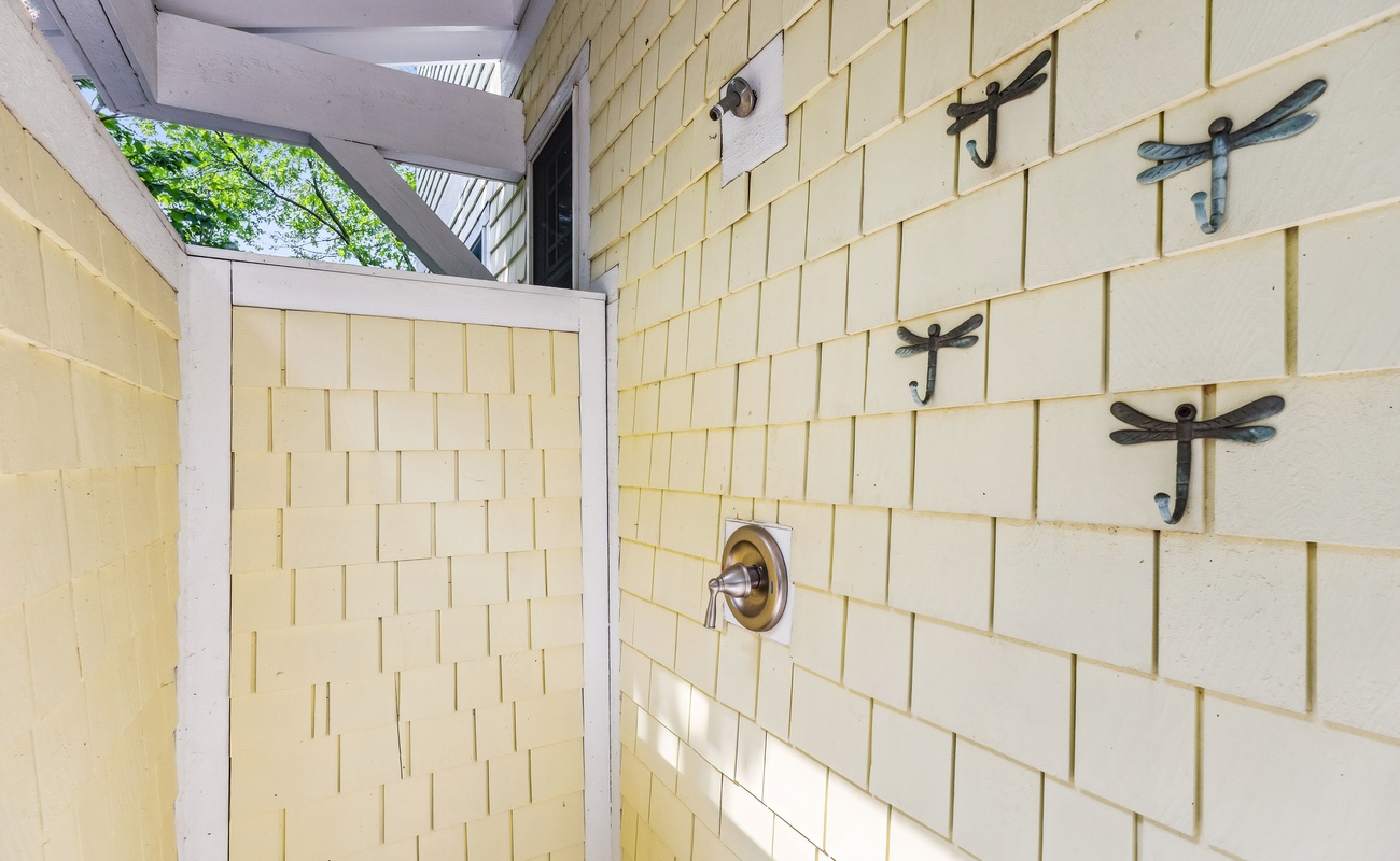 Rinse off under the sun in this breezy outdoor shower.