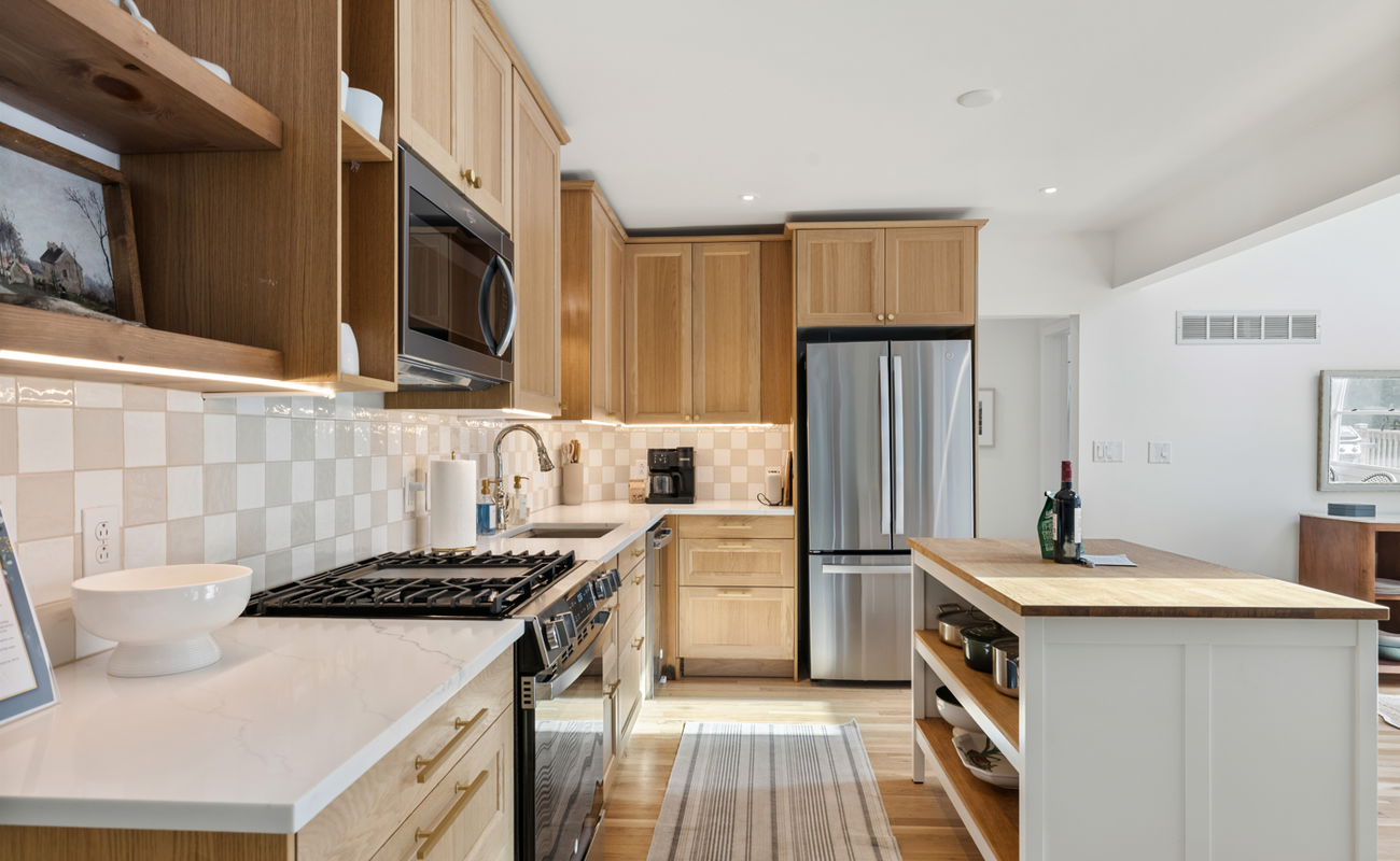 Whip up memories in this dreamy, sunlit kitchen. Fully stocked and ready for family feasts or lazy brunches!