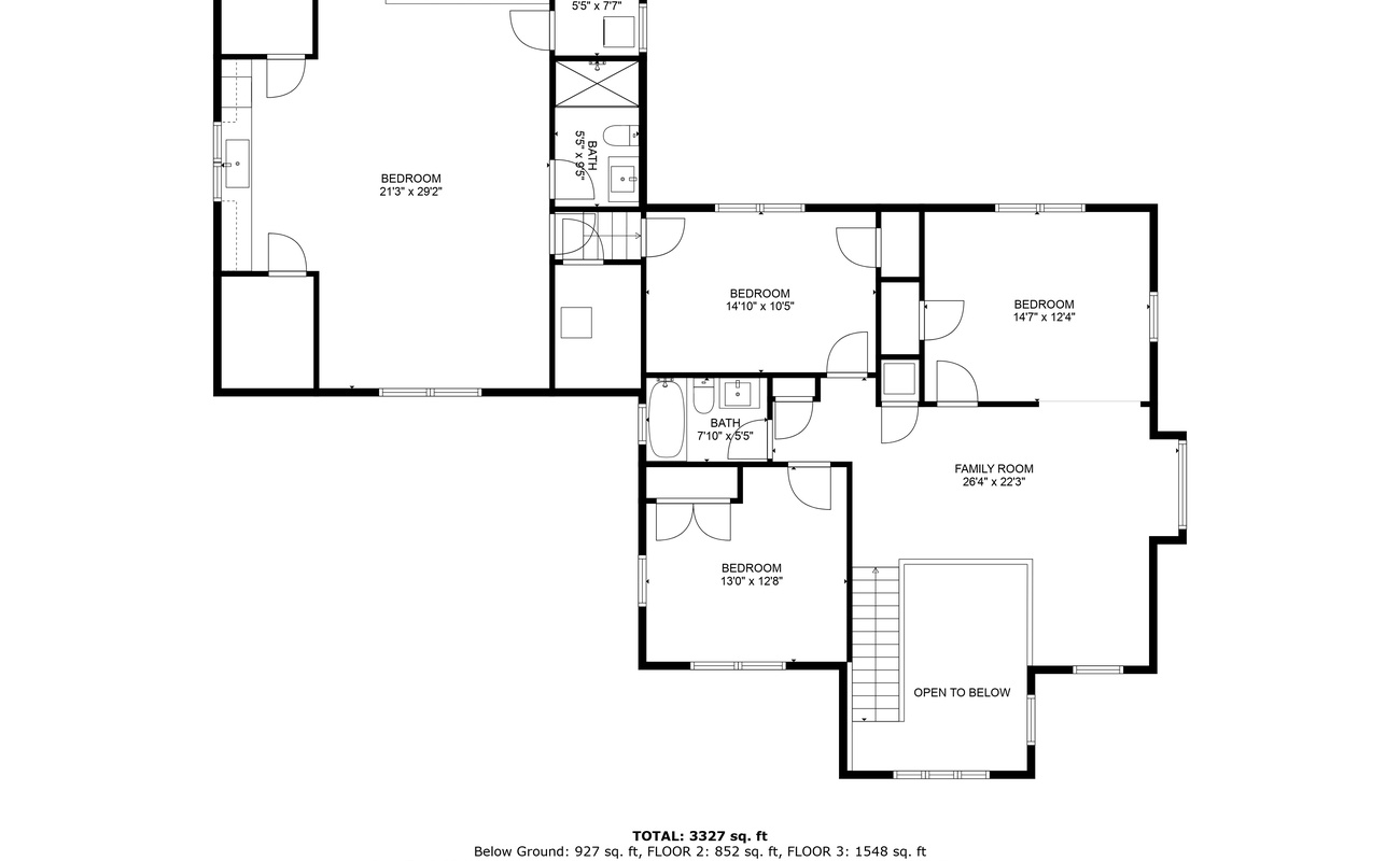 The Moose House's 3rd Floor Lay out