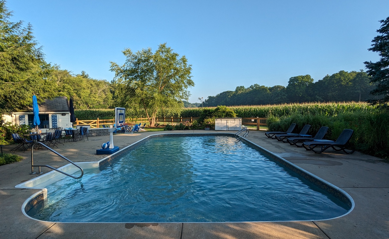 Unwind poolside with open-sky views and plenty of space to lounge.