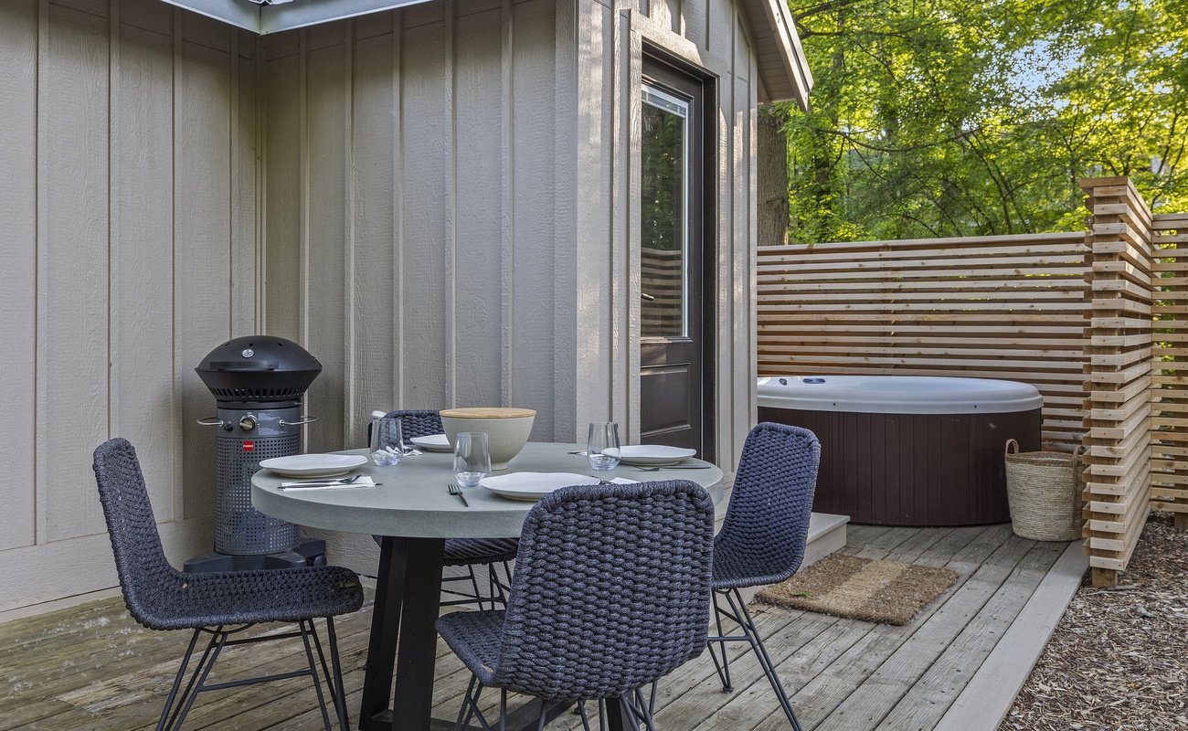 Enjoying some fresh air and sunshine on my patio.