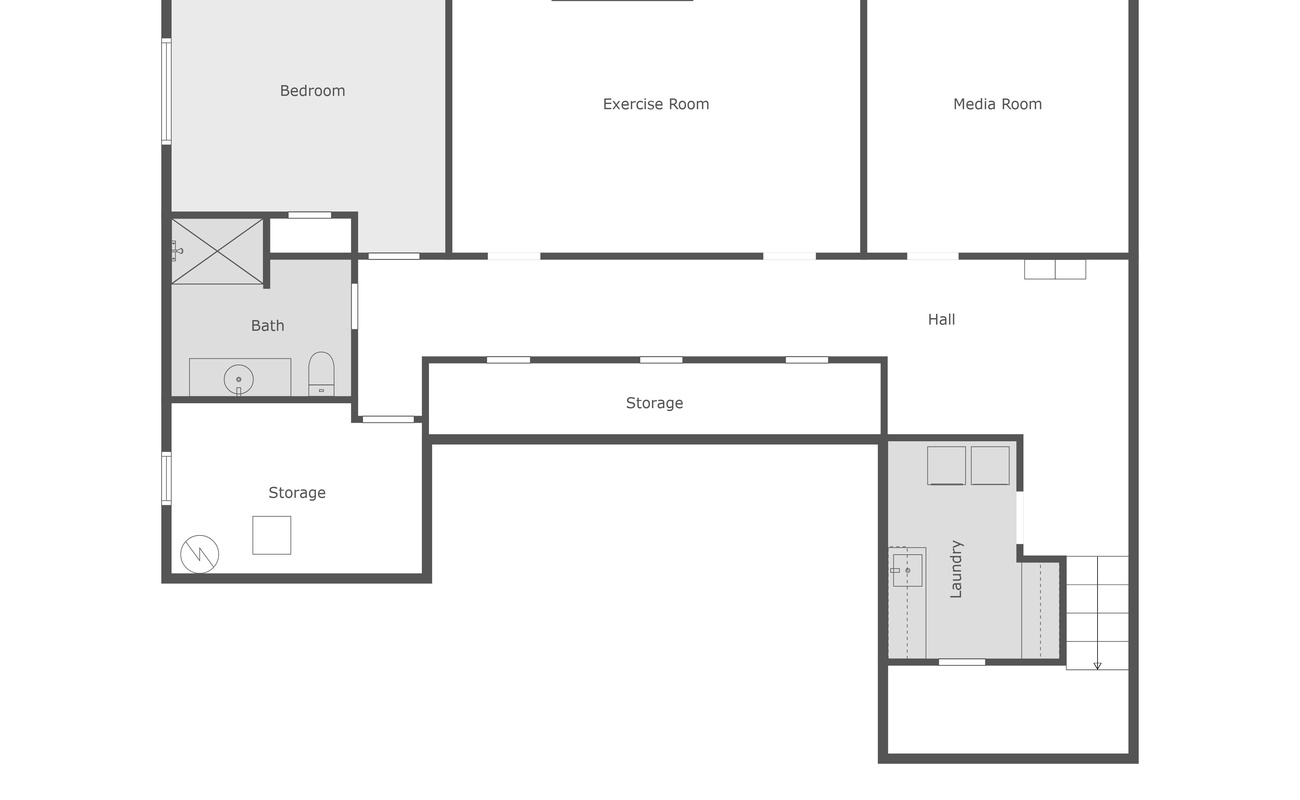 The Ponchartrain's lower level floorplan