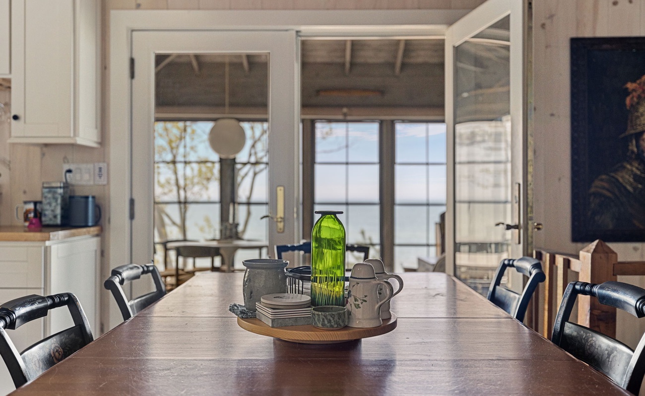 Fresh blooms and a glass of water - simple pleasures.