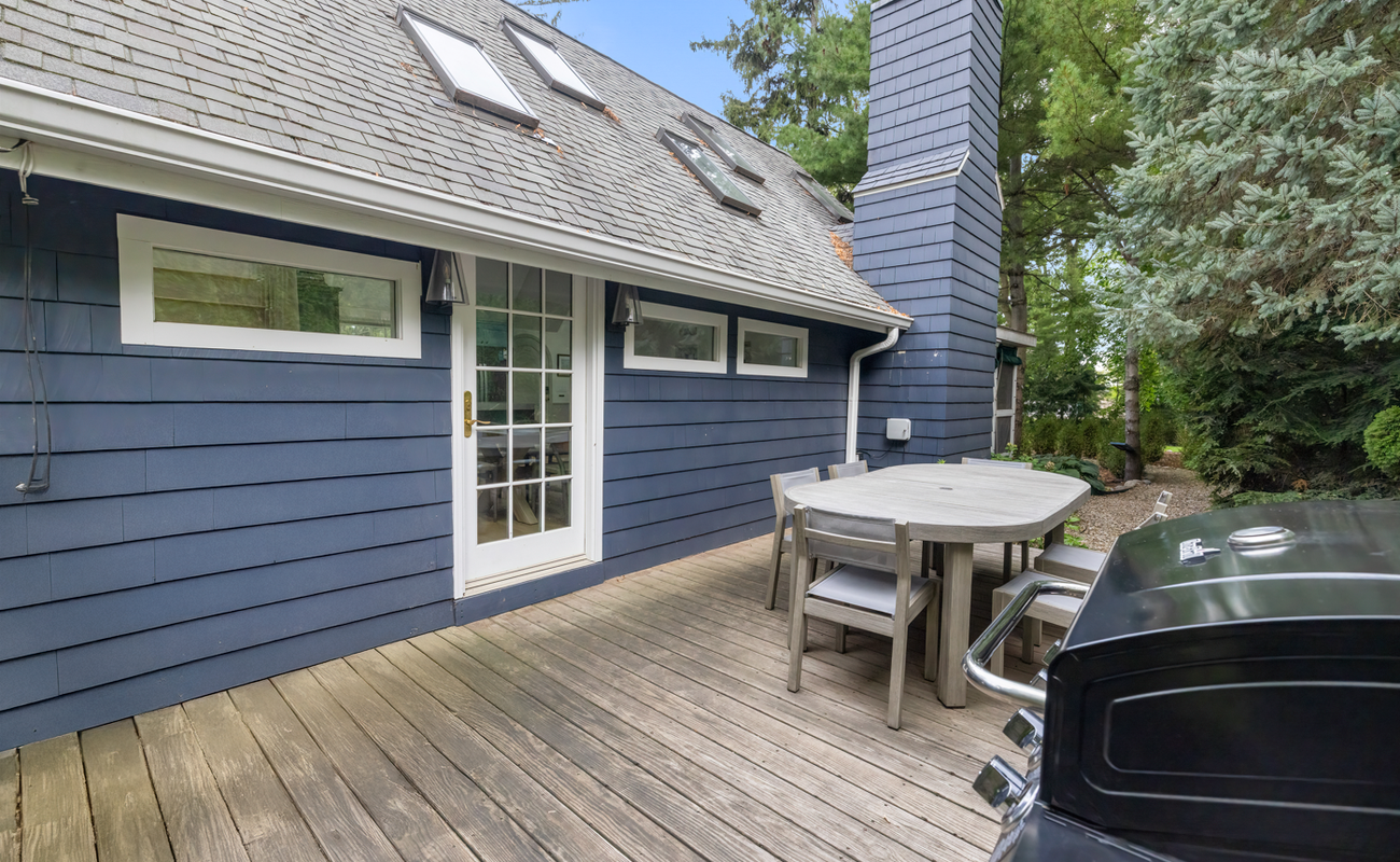 Enjoy meals together on the deck, steps from nature.