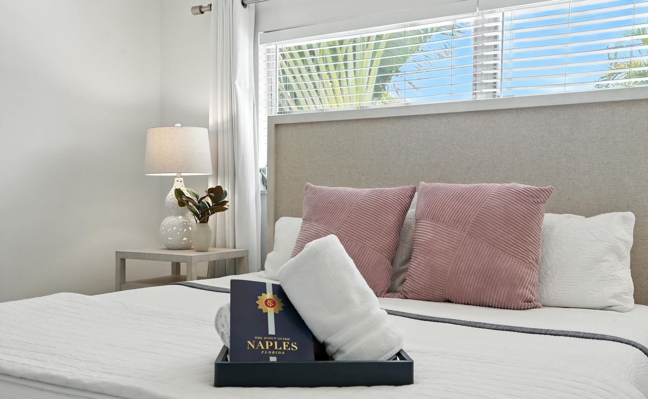 Relax in plush comfort with a tropical touch.