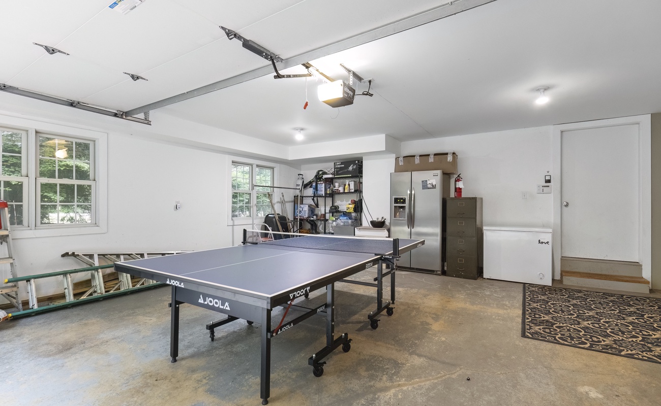 Game on! Enjoy a friendly match in the garage ping pong zone.