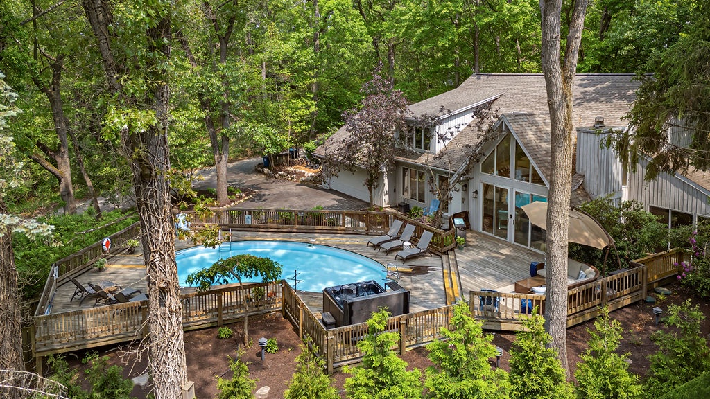 Soak, splash, and sunbathe—your private oasis in the woods awaits.