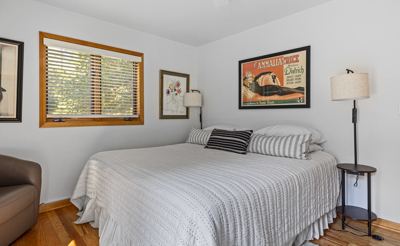 Bedroom 2 is on the lower level & has a king-size bed.