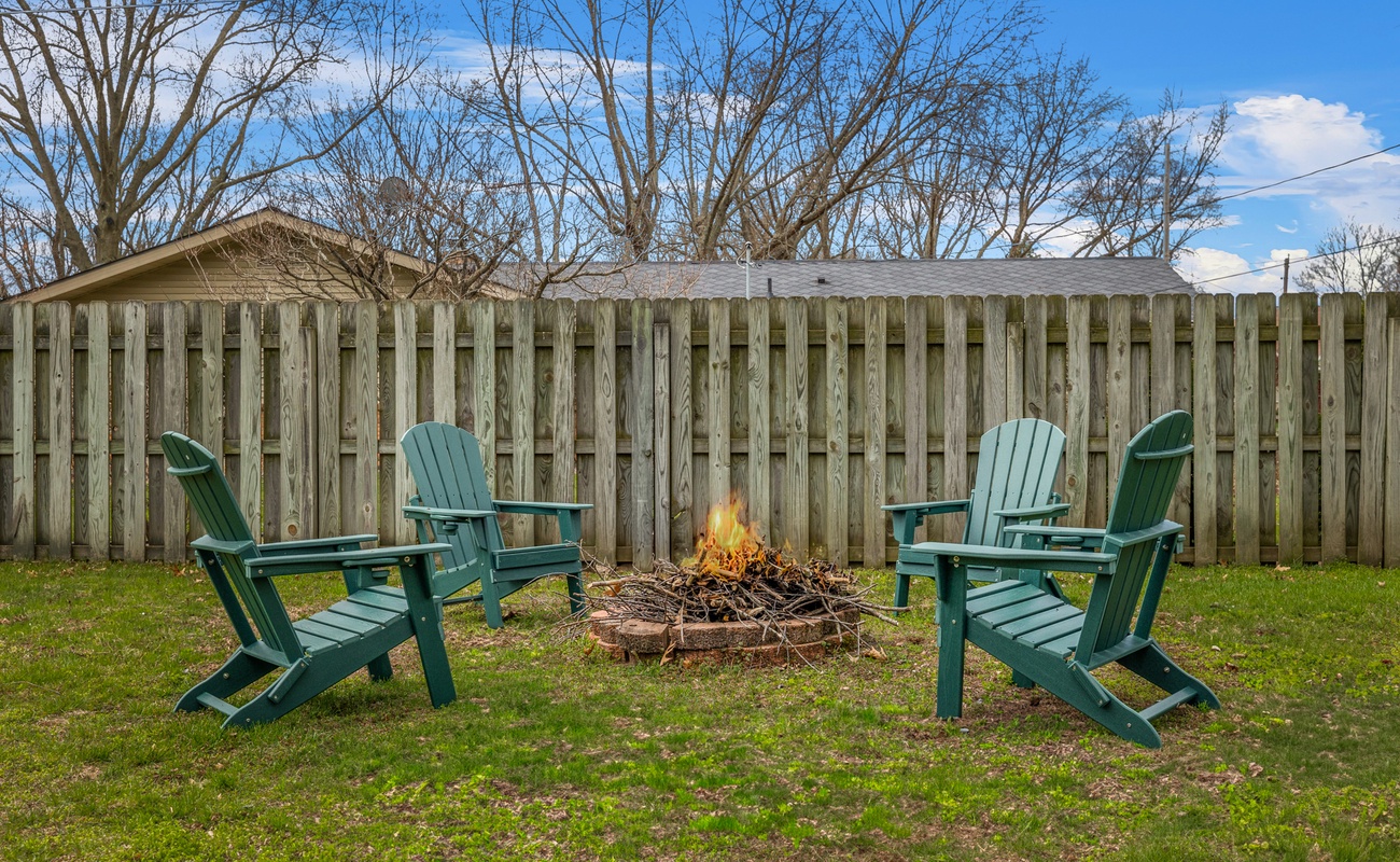 The hot spot to chill is under the stars around the fire pit — s'mores and stories welcome!