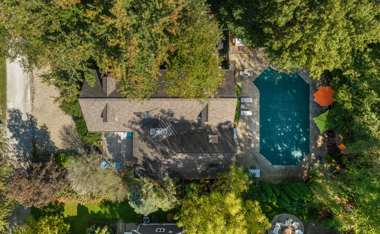 An aerial view of your private pool haven.