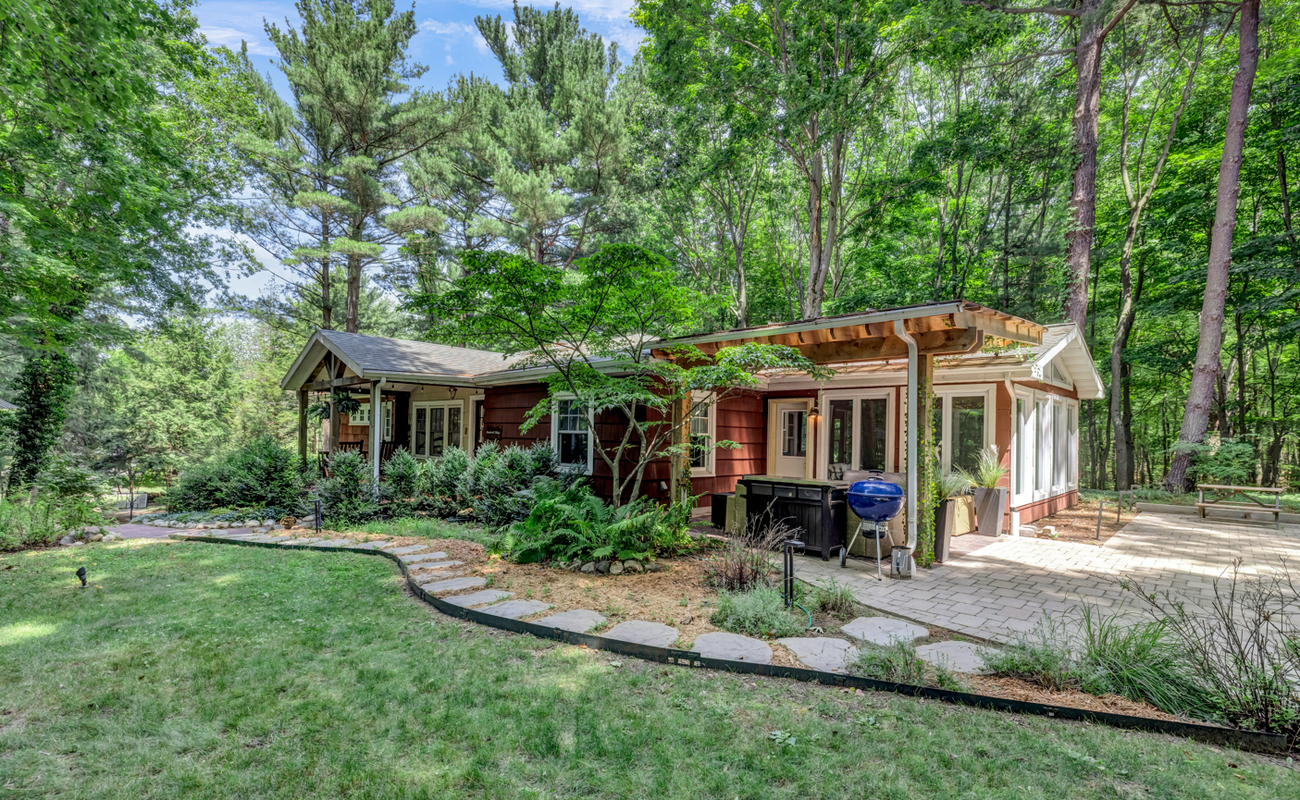 Grill, gather, and unwind under a forest canopy.