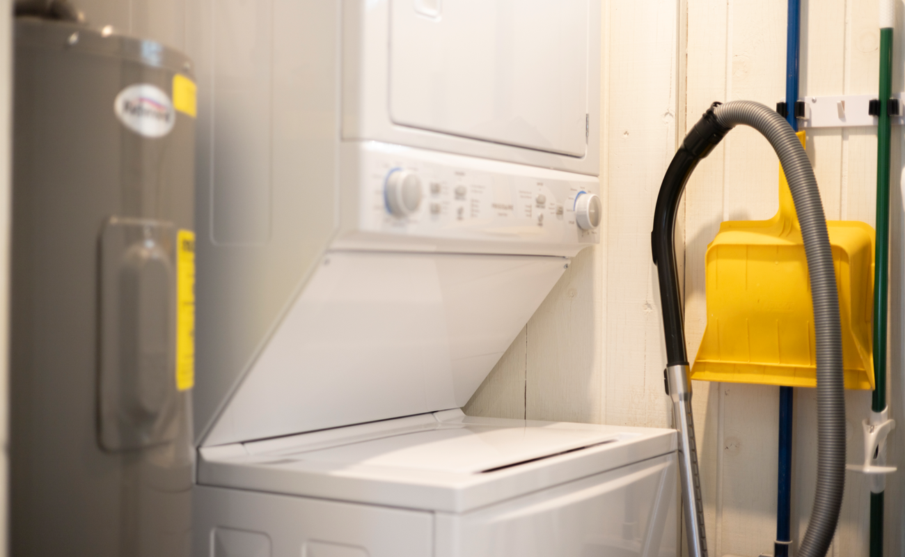 Freshen up beachwear anytime with the in-home washer and dryer.