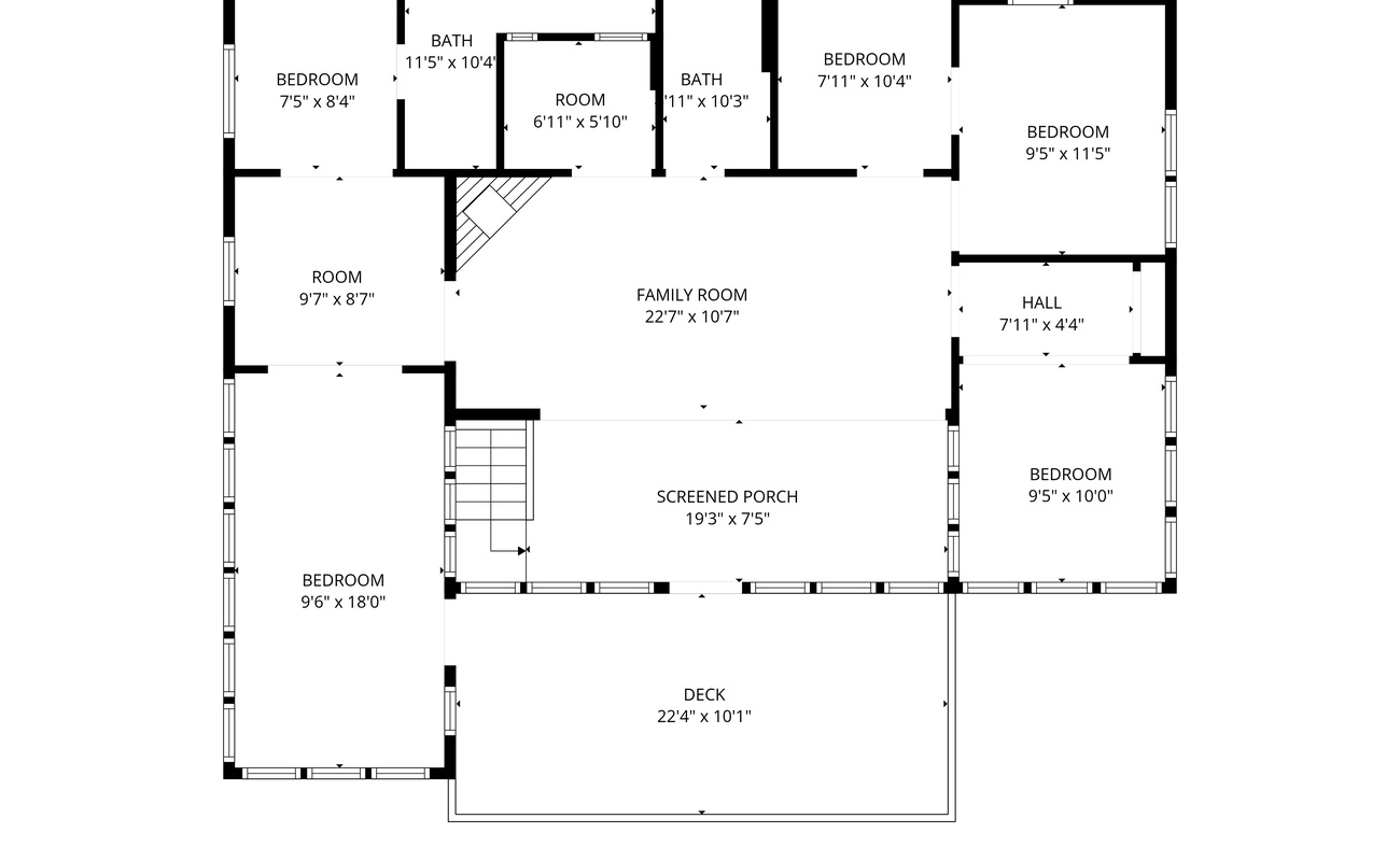 Barefoot Cottage 2nd Floor Plan.