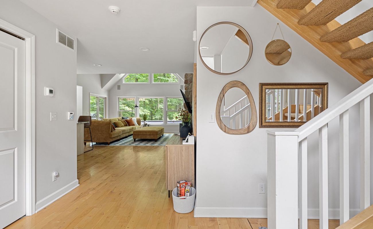 A perfect blend of style and comfort in this hallway.