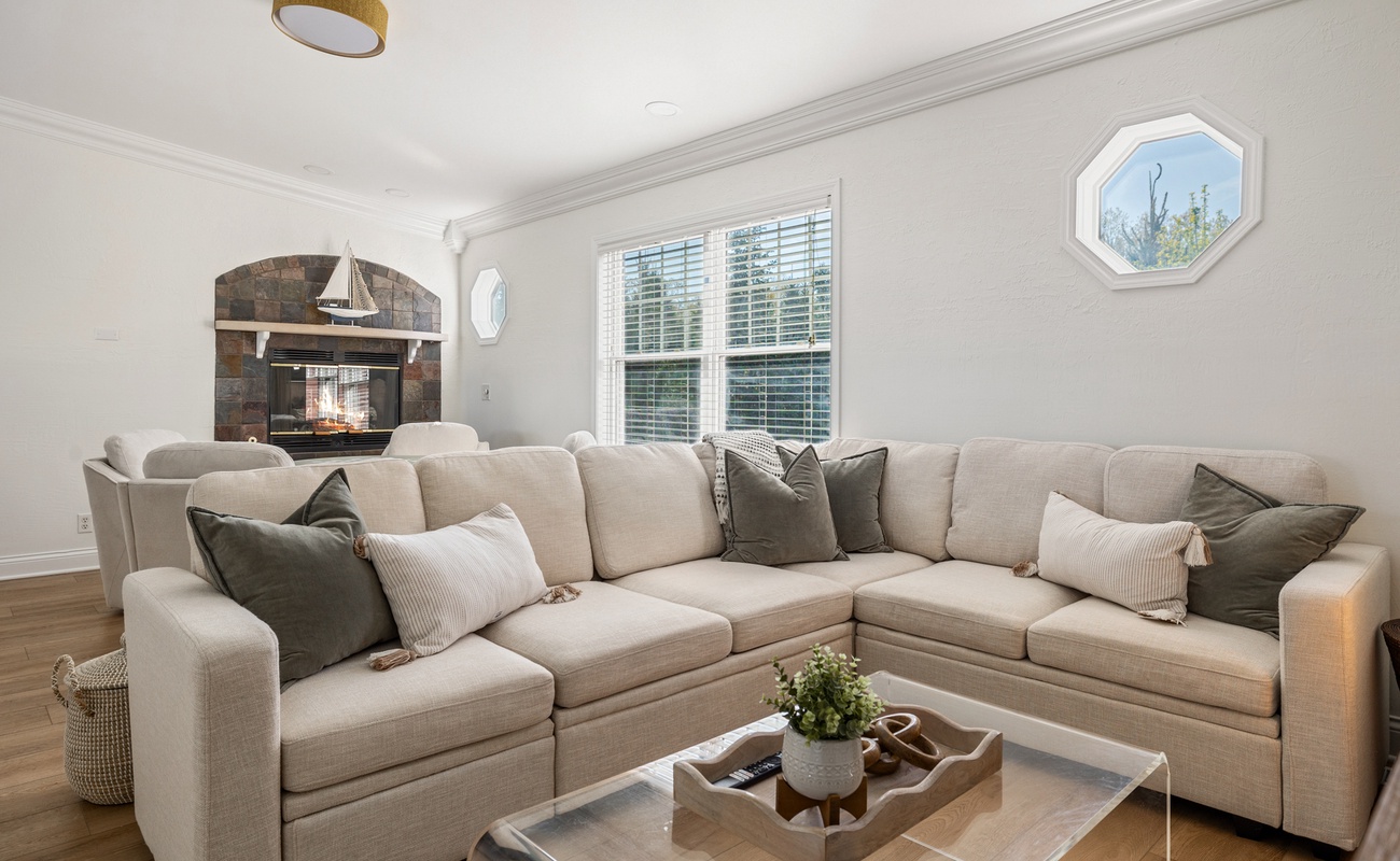 Plush seating, perfect for movie nights or morning chats.