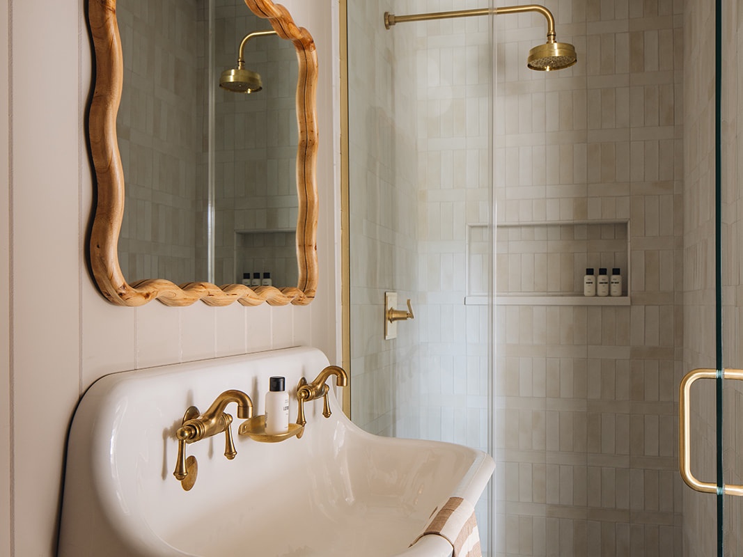 Fancy a deep porcelain sink? Plus a tiled walk-in shower with Rain Shower head?