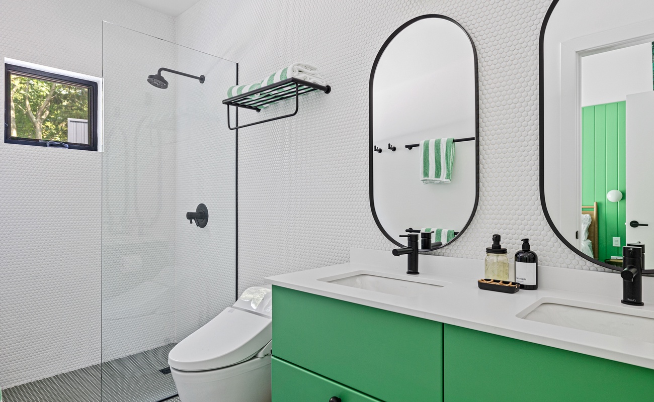 All bathrooms are fresh & bright with modern upgrades, fixtures, and design .
