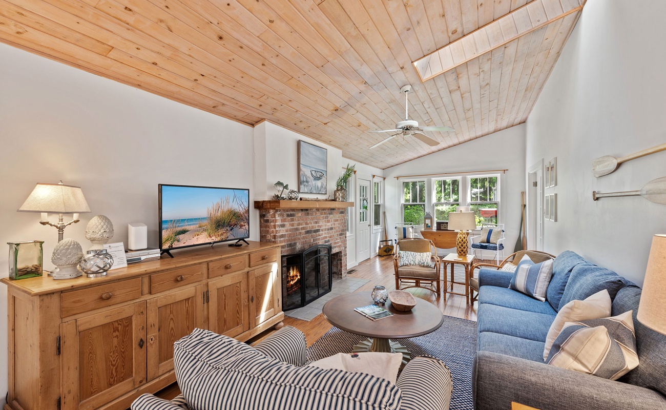 Connect with loved ones in the warm and inviting living area.