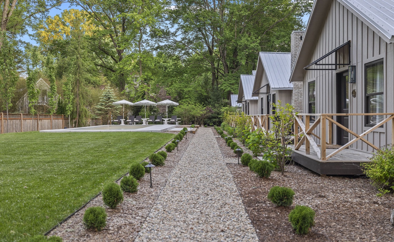 Nestled in the woods, away from it all.