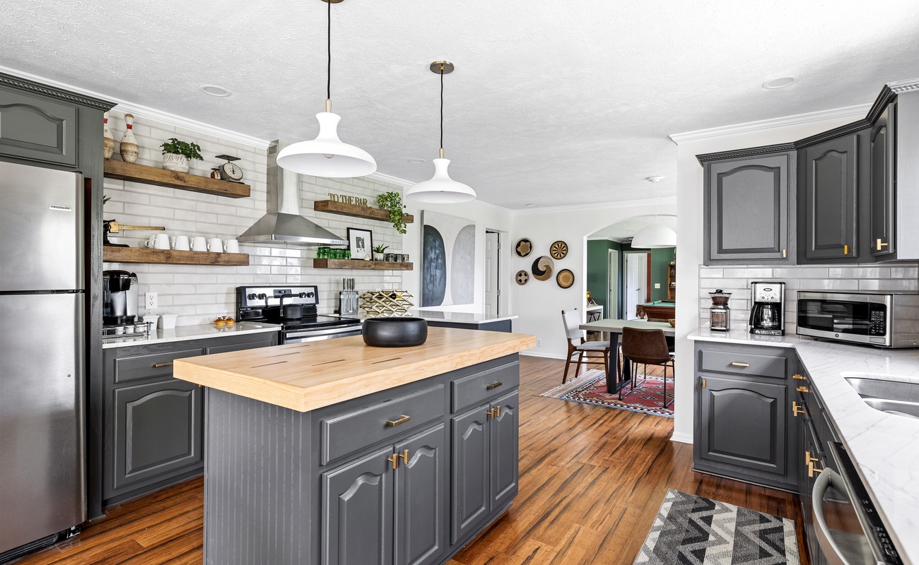 Savor a home-cooked meal in the sleek and modern kitchen.