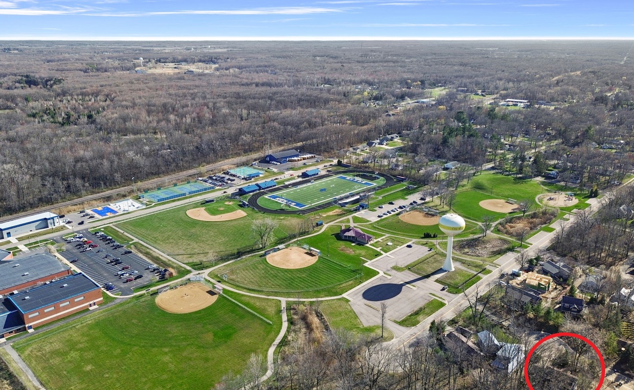 This aerial view shows the proximity you'll have to a fun local sports complex.