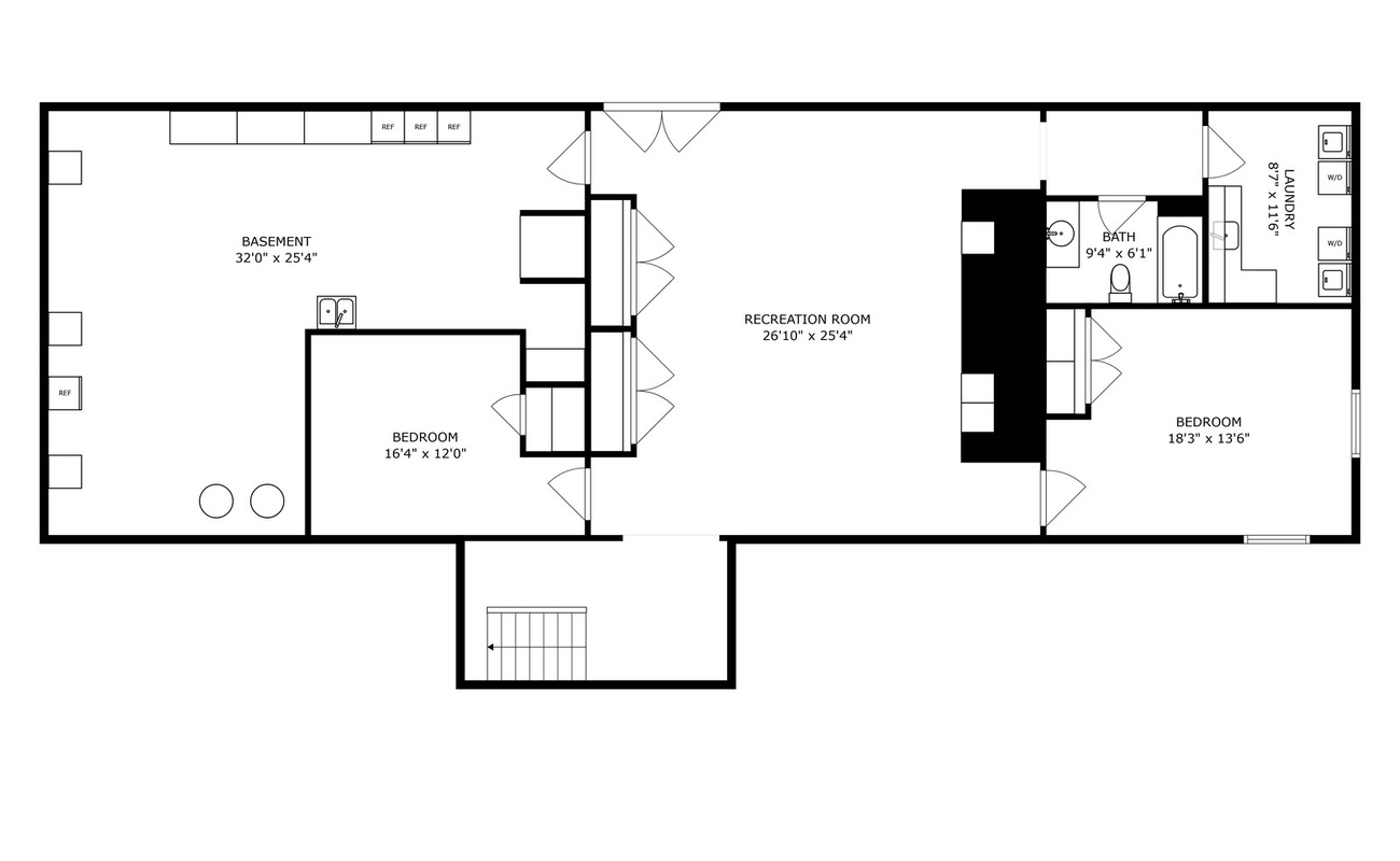 Wilder Woods Lower Level Floor Plan.