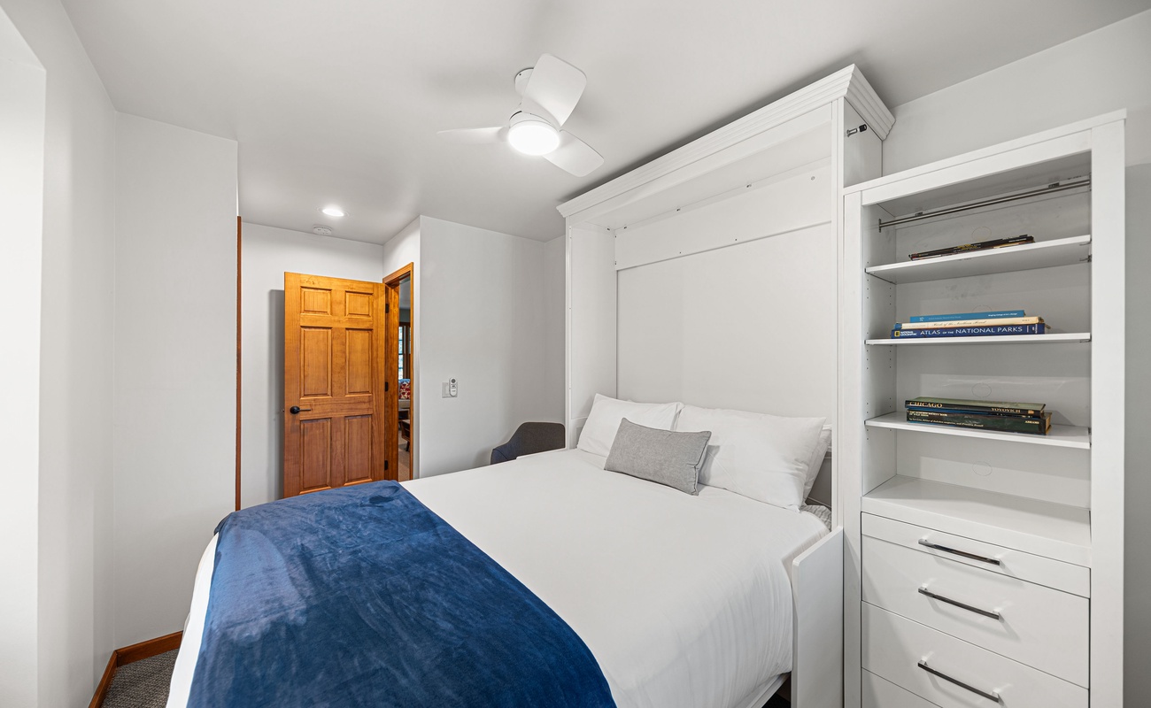 Bedroom 3 is on the upper level & has a full-size murphy bed.