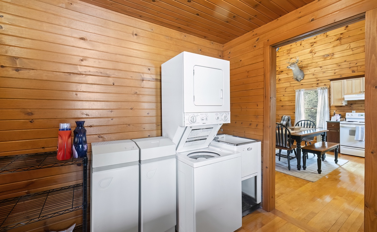 In cabin washer and dryer for added convenience.