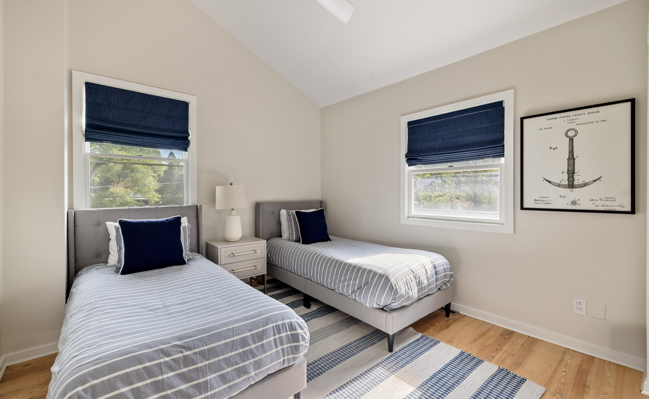 Bedroom 5 is on the upper level & has 2 twin XL-size beds.