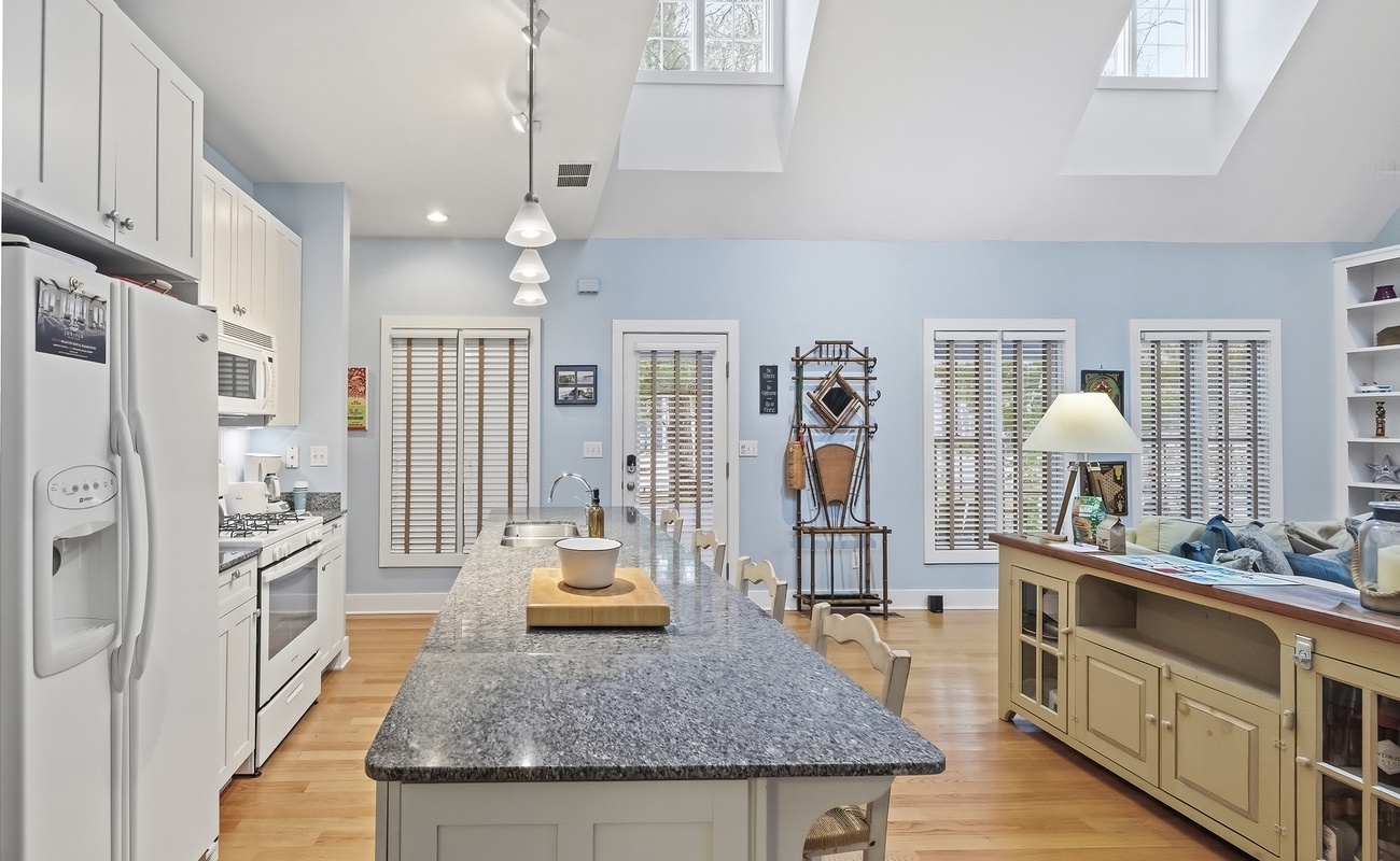 Plenty of counter space for shared meals and laid-back prep.