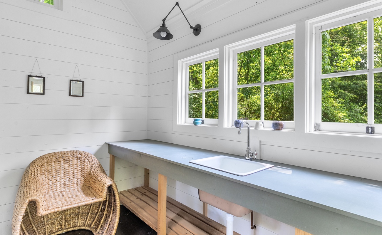 Peaceful space for potting or creating.