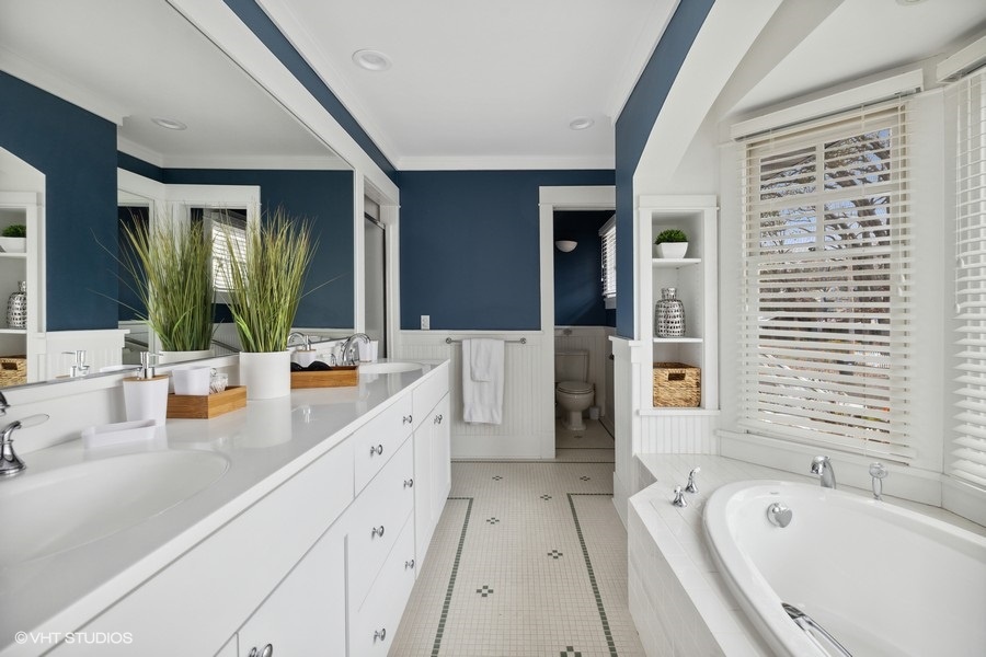 The main ensuite bath rivals a professional spa.