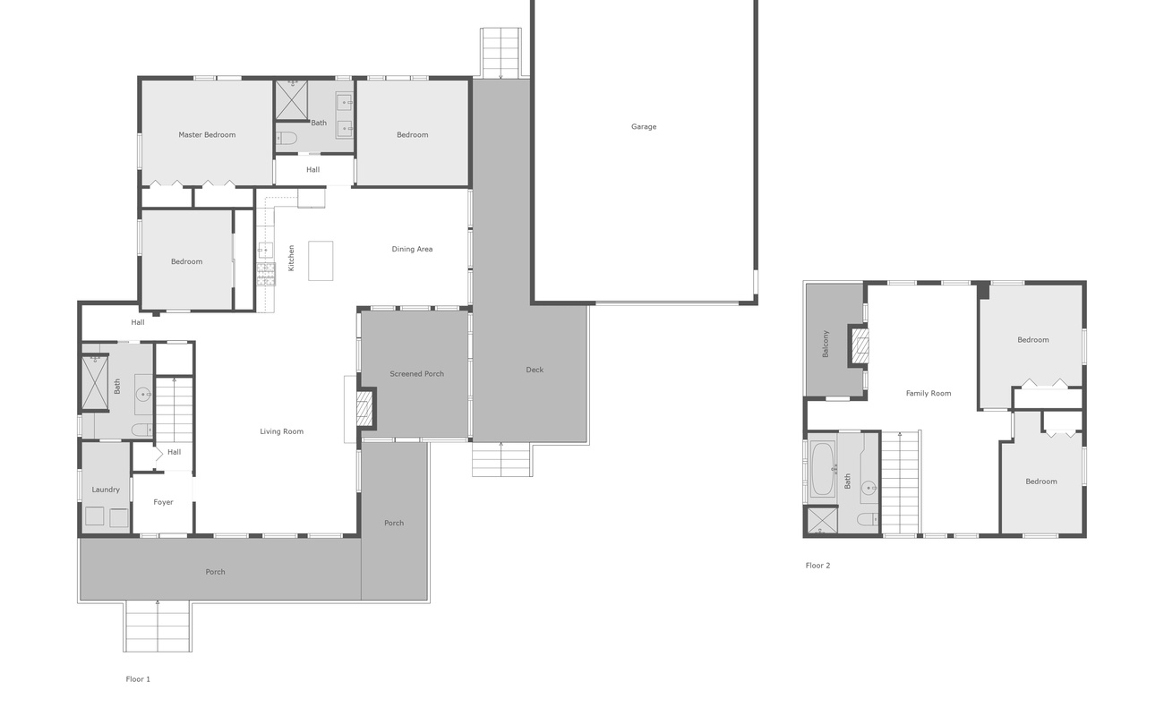 Complete floorplans for Forest House