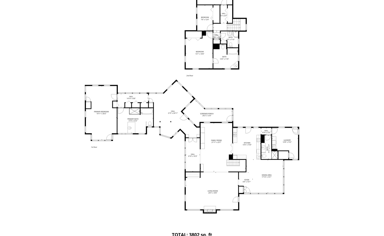 The Farmhouse 2nd Floor Layout.