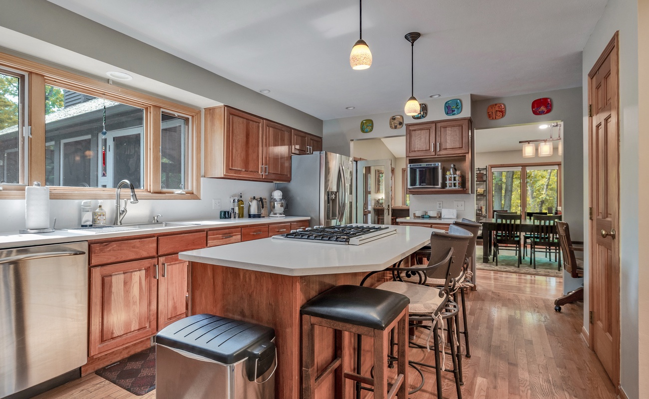 Whip up something wonderful in this warm, modern kitchen.