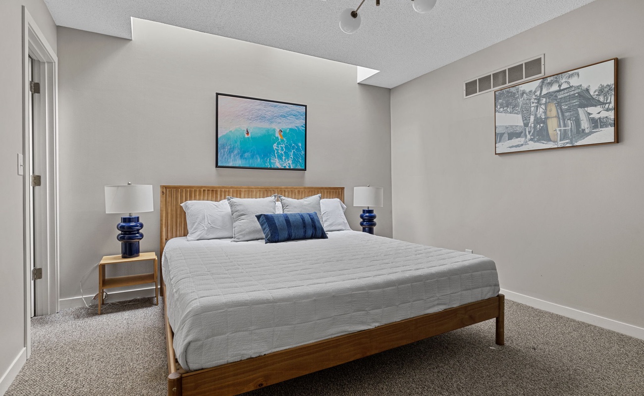 Bedroom 1 has a king-size bed.