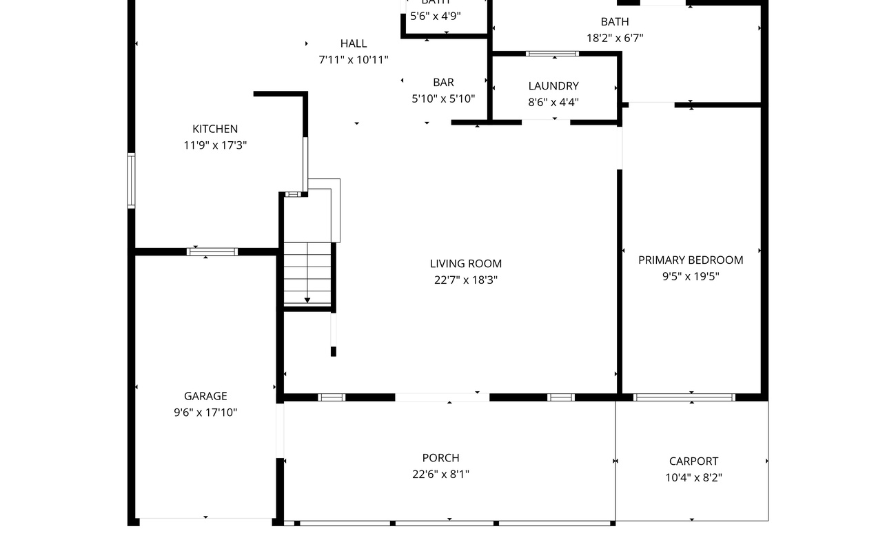 Barefoot Cottage 1st Floor Plan.