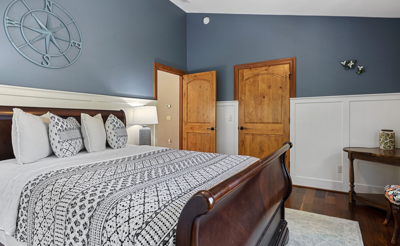 Bedroom 3 is on the upper level & has a king-size bed