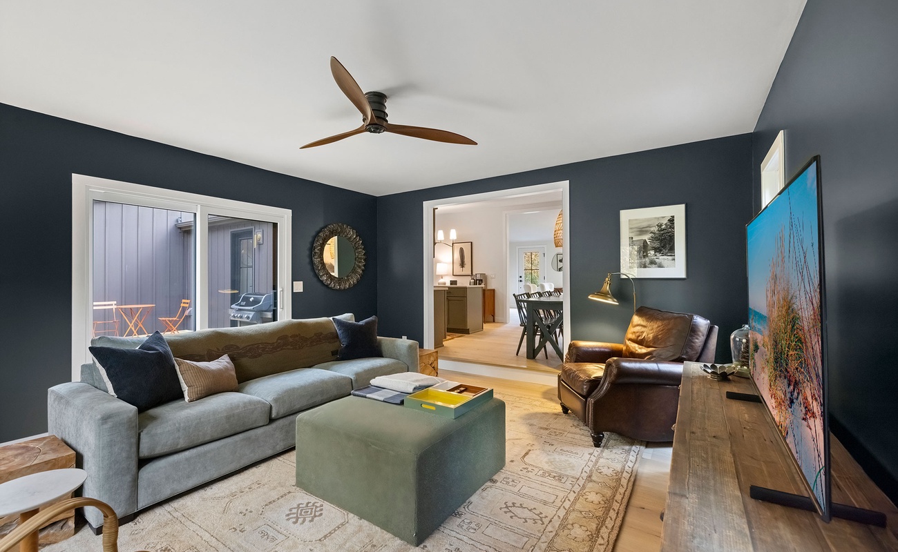 A cozy den for reading, resting, or late-night conversation.