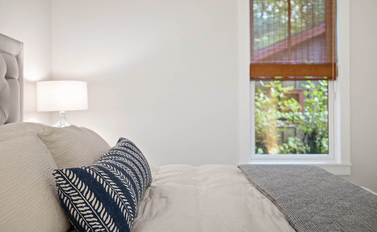 While winding down, catch a peek of nature through the window.